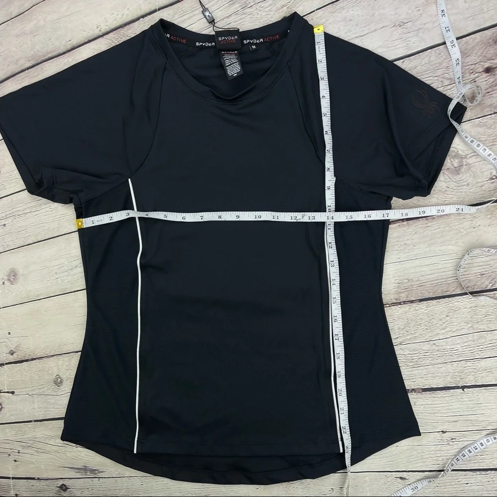 NWT Spyder Active Women’s black  active short sleeve tee shirt size M - Picture 9 of 11
